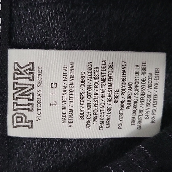 PINK Victoria's Secret Black Marble Full Zip Hoodie, Size Large - Picture 7 of 7